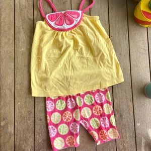 Gymboree Girls Sz 6 2pc Set Citrus🍊Tank & Shorts